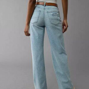 AE Dreamy Drape Stretch Super High-Waisted Baggy Wide-Leg Jean